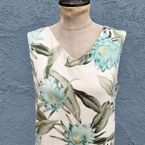 Vintage Silk Tank Top Shell by Tommy Bahama Medium Tropical Vacation - Picture 4 of 10